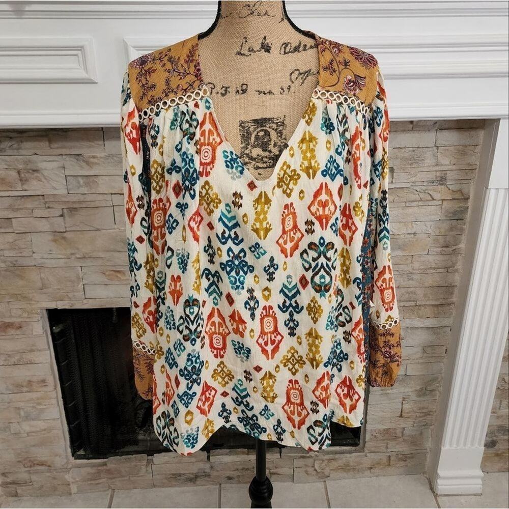 Farmers Market floral paisley boho blouse plus size 3X new!!!